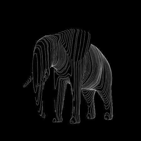 Abstract striped elephant.のイラスト素材