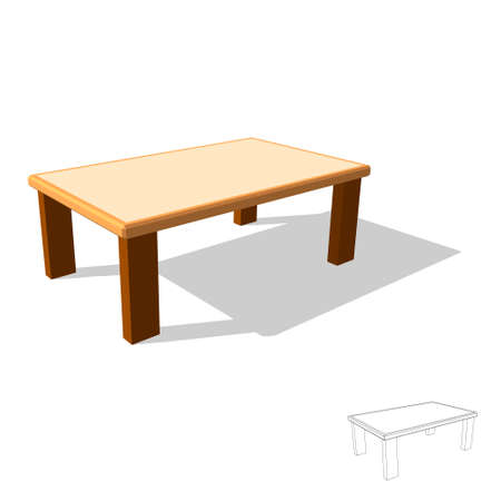 Table. Isolated on white background. 3d Vector illustration. のイラスト素材