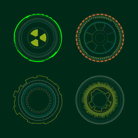 Circle HUD interface elements.Vector illustration.のイラスト素材