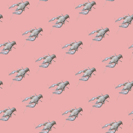 Crayfishes background.Seamless pattern.の写真素材