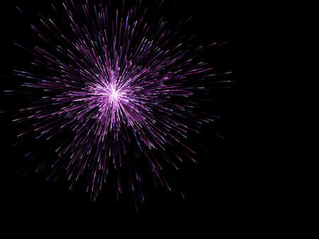 Firework on black background.Digital illustration. 