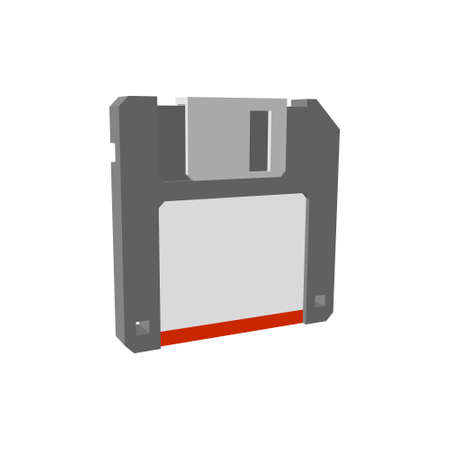 Floppy diskette icon. Isolated on white background.3d Vector illustration.のイラスト素材