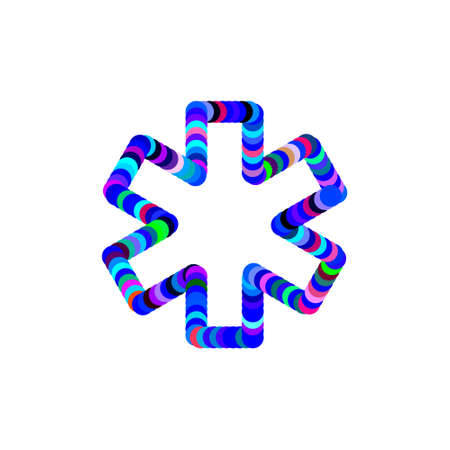 Abstract medical symbol of circles. Isolated on white background. Vector colorful illustration.のイラスト素材