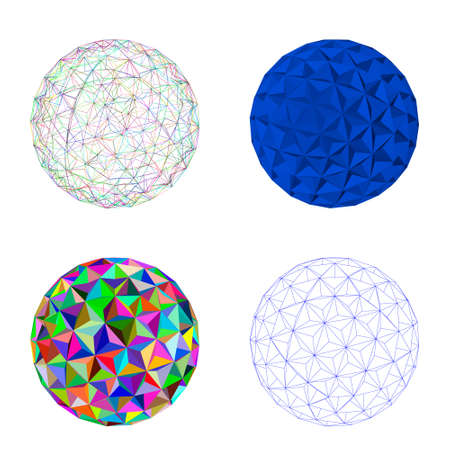 Abstract 3d sphere.Isolated on white background.Vector illustration.のイラスト素材