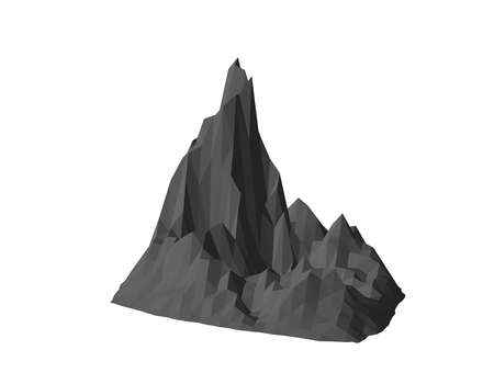 Mountain rock. Isolated on white background. 3d Vector illustration.のイラスト素材