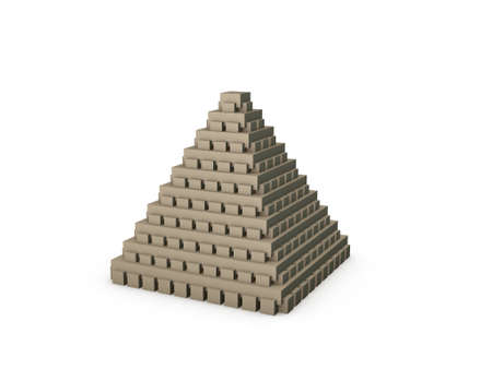 Abstract pyramid. Isolated on white background.3D rendering illustration.の写真素材