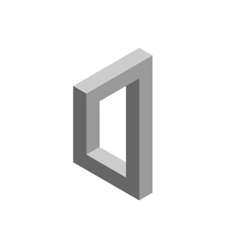 Impossible object. Isolated on white background.3d Vector illustration.のイラスト素材