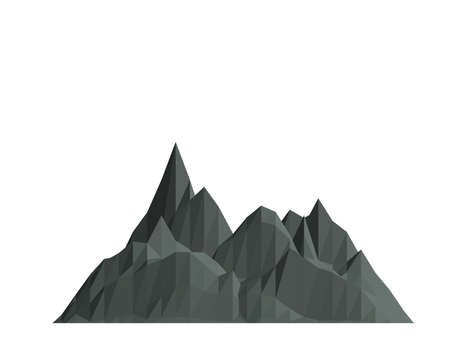 Mountain rock. Isolated on white background. Vector illustration. Flat style.のイラスト素材