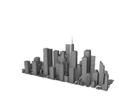 3D model of city. Isolated on white background. Vector illustration. Halftone style.のイラスト素材