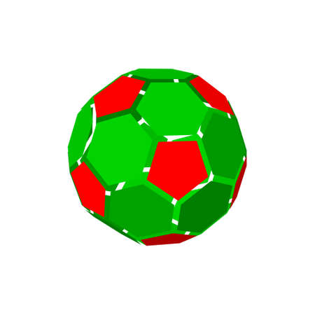 Abstract polygonal soccer ball. Isolated on white background. 3d Vector illustration.のイラスト素材