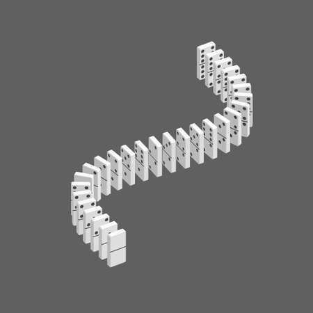 Dominoes. Isolated on grey background. 3d Vector illustration. Isometric projection.のイラスト素材