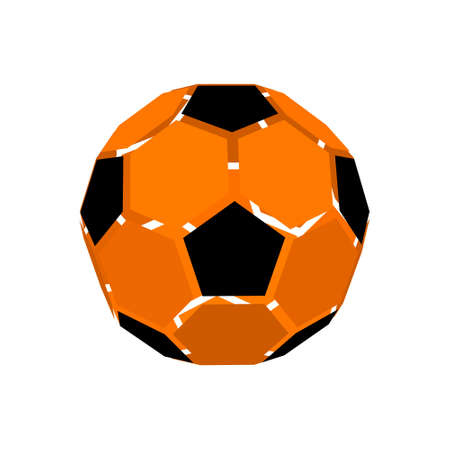 Abstract polygonal soccer ball. Isolated on white background. 3d Vector illustration.のイラスト素材