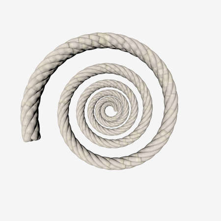 Rope helix. Isolated on white background.3D rendering illustration.