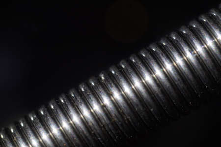 Metal spring. Macro close up.