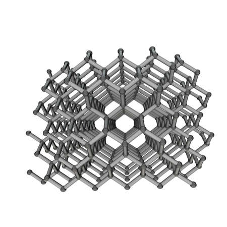 Diamond model molecule. Isolated on white background. 3D rendering illustration.