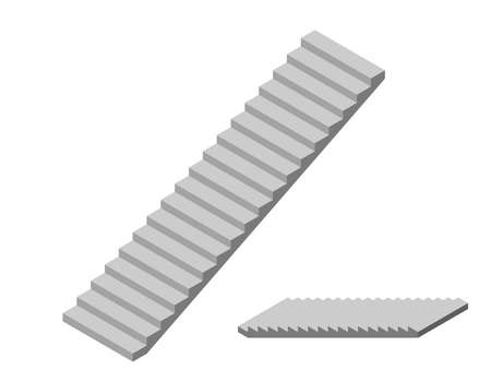 Stairway. Isolated on white background. 3d Vector illustration. Isometric projection.のイラスト素材