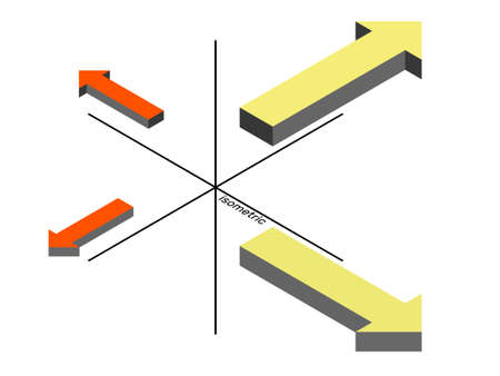 3d Arrow sign set. Isolated on white background. Vector illustration. Isometric projection.のイラスト素材