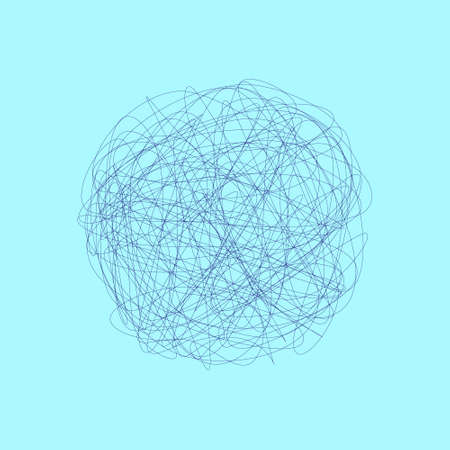 Tangled circle clew. Vector outline illustration.のイラスト素材