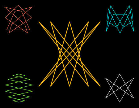 Abstract geometric shapes of lines. Vector outline illustration.Sacred geometry.のイラスト素材