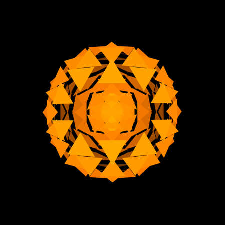 Abstract polygonal broken sphere.Isolated on black background.3d Vector illustration.のイラスト素材