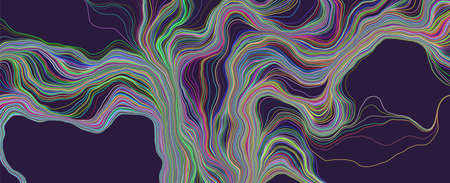 Abstract curved lines background. Vector colorful illustration.