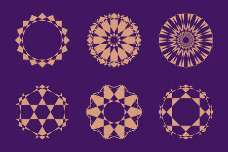 Different abstract geometric design element set. Vector illustration.
