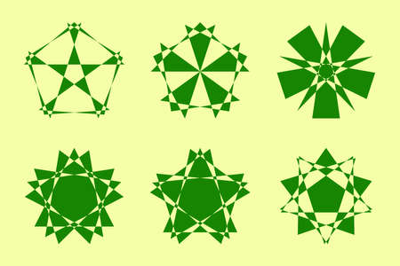 Different abstract geometric design element set. Vector illustration.のイラスト素材