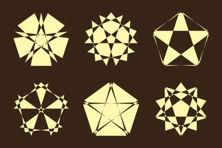 Different abstract geometric design element set. Vector illustration.のイラスト素材
