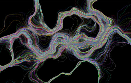 Abstract curved lines background. Vector colorful illustration.