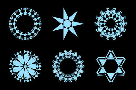 Different abstract geometric design element set. Vector illustration.