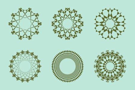 Different abstract geometric design element set. Vector illustration.のイラスト素材