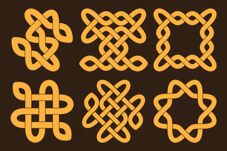 Celtic knot set. Abstract ornament. Vector illustration.のイラスト素材