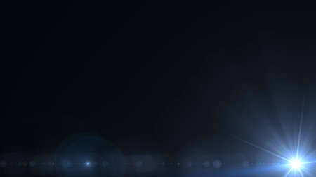 Lens flare effect on black background. Digital colorful illustration.の写真素材