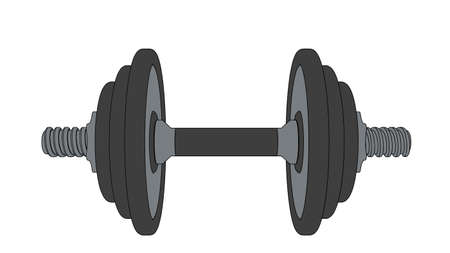 Dumbbell. Isolated on white background. Vector outline illustration.のイラスト素材