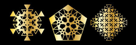 Abstract geometric ornamental mandala set. Template for printing, laser cutting stencil, engraving....