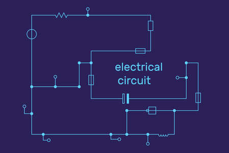 Electronic circuit scheme. Technology concept. Vector illustration.のイラスト素材