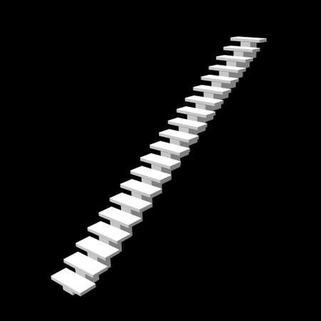 Stairway. Isolated on black background. 3d Vector illustration. Isometric projection.のイラスト素材