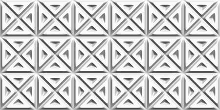 Abstract Geometric 3D white background. Seamless pattern. Rendering illustration.