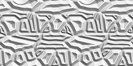 Abstract decorative 3D white background. Seamless pattern. Rendering illustration.