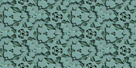 Ornamental embossed 3D metallic background. Seamless pattern. Rendering illustration.