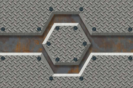 Abstract Metal textured Industrial background. 3D rendering illustration.