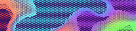 Abstract panoramic colorful halftone wide background. Panorama, Modern gradient Multicolor Backdrop with dots. Dotted soft lines pattern. vector illustration.のイラスト素材
