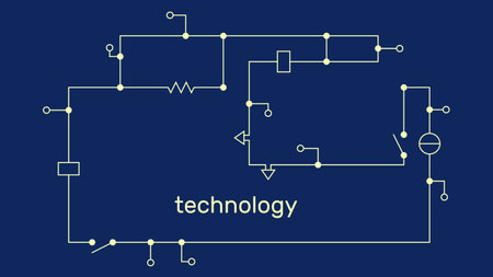 Electronic circuit scheme. technology concept. vector illustration.のイラスト素材