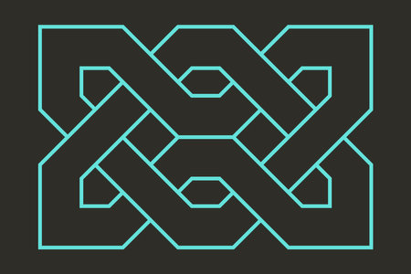 Celtic knot. Medieval decorative ornament. Geometric Design Element. Vector outline illustration.のイラスト素材
