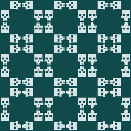 Seamless pattern with skulls. Ornamental background. vector illustration. endless texture.のイラスト素材