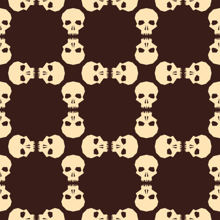 Seamless pattern with skulls. Ornamental background. vector illustration. endless texture.のイラスト素材