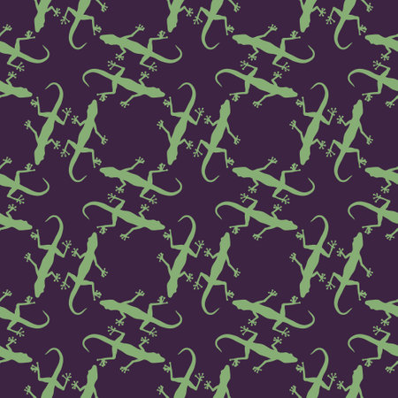 Seamless pattern with gecko lizards. endless background. vector silhouette illustration.のイラスト素材
