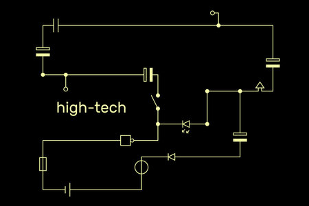Electronic circuit scheme. technology concept. vector illustration.のイラスト素材