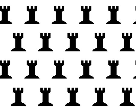 Seamless pattern with Chess rook. endless background. vector illustration.のイラスト素材