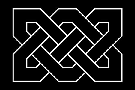 Celtic knot. Medieval decorative ornament. Geometric Design Element. Vector outline illustration.のイラスト素材